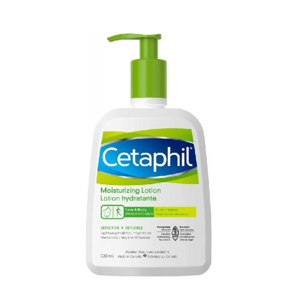 Cetaphil Lotion Hydratante Peaux Sèches/Normales & Sensibles – 236 ml, 500 ml